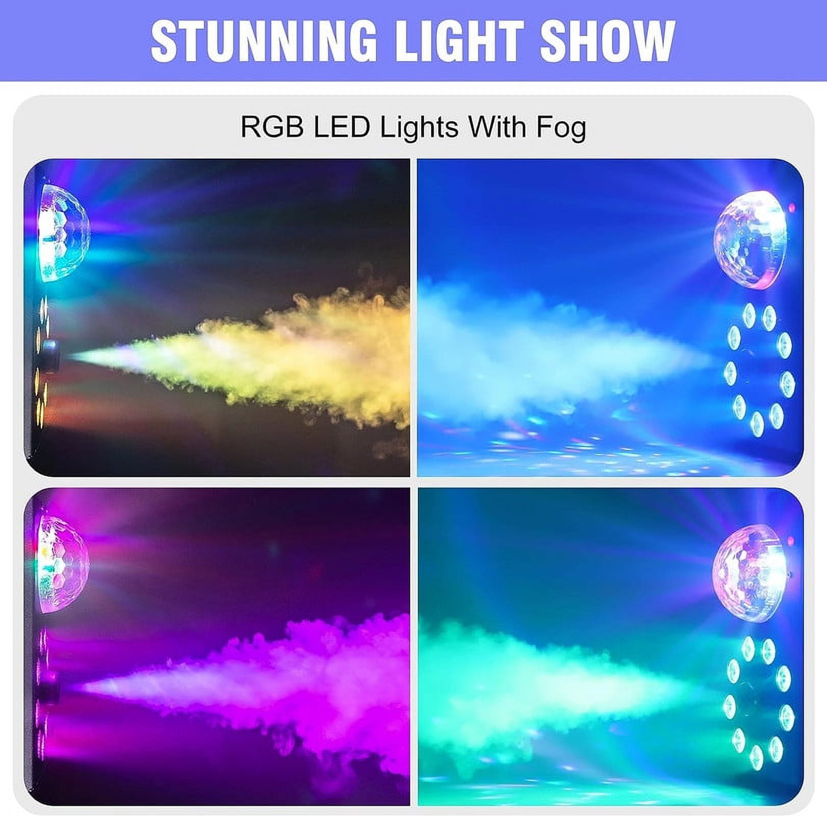 700W 3500 CFM Fog Machine - 9 LED Disco Ball Lights, Wireless Remote & Preheating Light, Ideal for Halloween, Christmas, Weddings & Parties