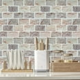 thumbnail image 4 of Clever Mosaics 3D Thicker Self-Adhesive Vinyl Faux Stone Brick Backsplash Tiles 10 Pieces, 4 of 7