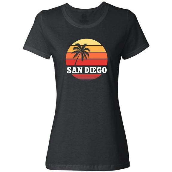 Inktastic San Diego California Vacation Retro Sunset Women's T-Shirt