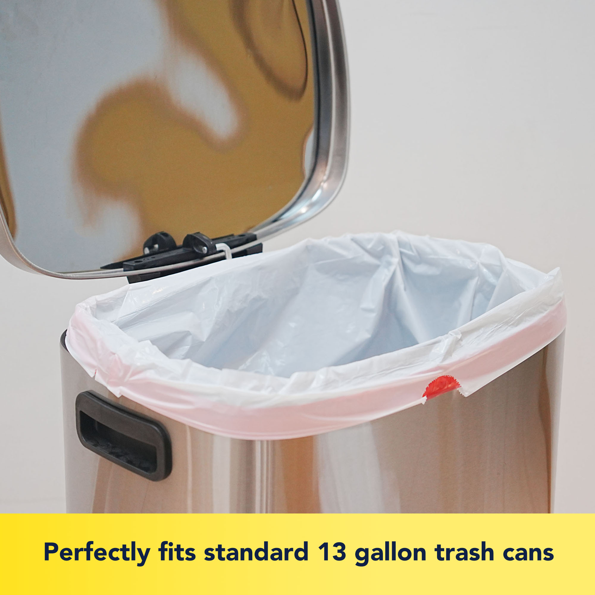 HygiCare 13 Gallon Tall Kitchen Drawstring Trash Bags, 200 Count, Lemon Scent, Super Strong, Leakproof