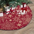 thumbnail image 3 of FMSHPON Outline Golden Snowflakes Xmas Christmas Tree Skirt Stand Mat for Holiday Party Decoration Indoor Outdoor 36 inches, 3 of 3