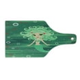 thumbnail image 2 of Underwater Cutting Board, Mermaid Cartoon Water Bubbles and Starfish Curly Fictional Print, Decorative Tempered Glass Cutting and Serving Board, Wine Bottle Shape, Green, by Ambesonne, 2 of 5