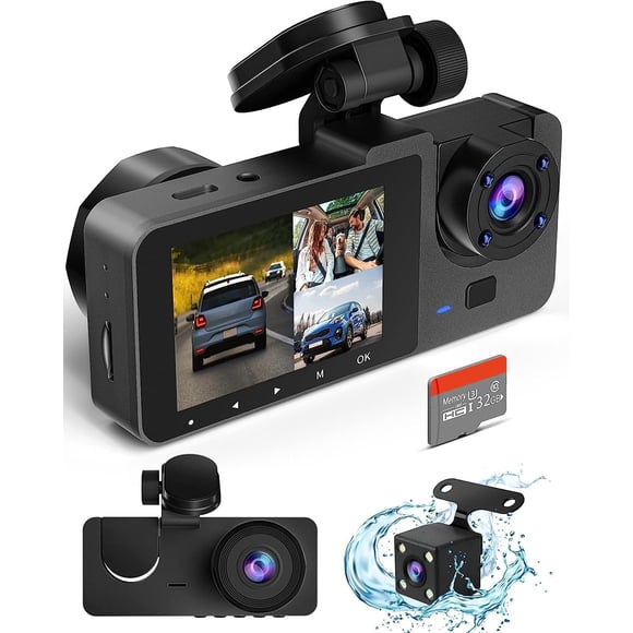 Cámara de salpicadero Azacvb 4K UHD delantera trasera 170° con visión nocturna 24H
