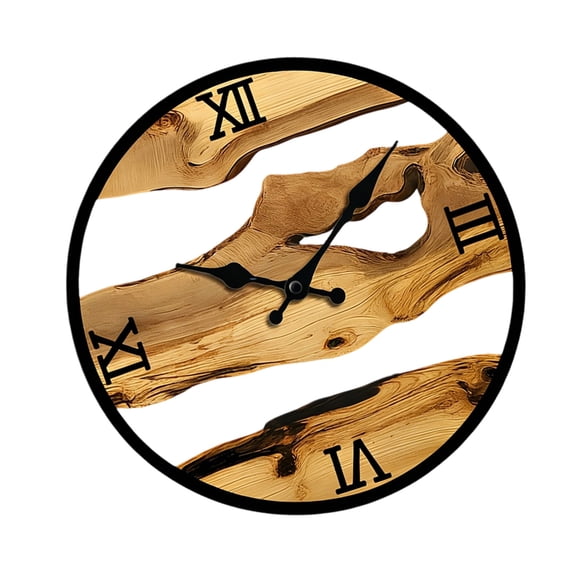 Wall Clock,Rustics Wall Clock Battery Operated Silents None Ticking Clock Decorative Clock for Kitchen,Bathroom,Living R