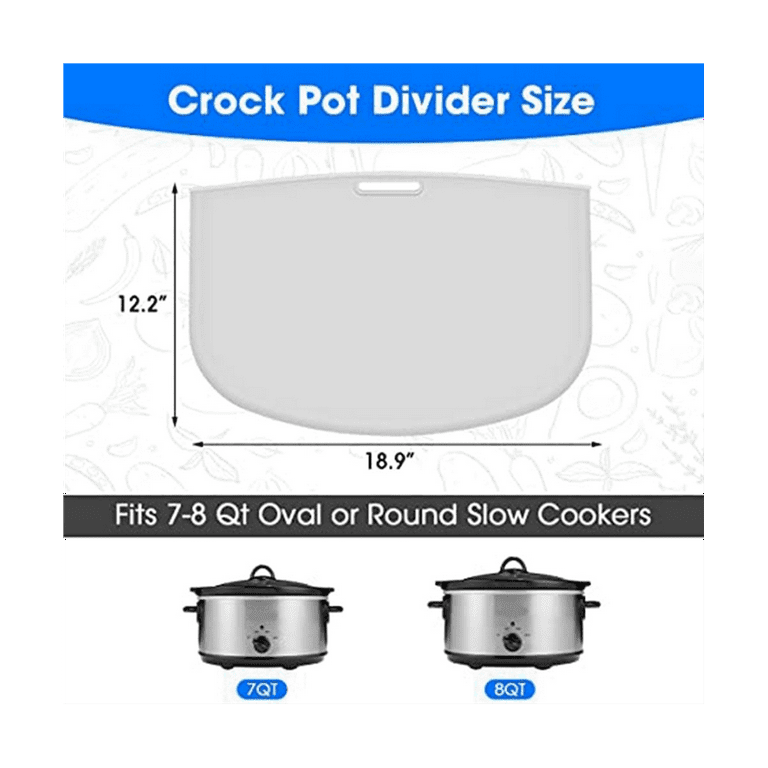 Slow Cooker Liners Reusable Divider, Safe Silicone Cooking Bags Fit 7-8 Quarts  Oval Or Round Pot 2p