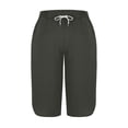 thumbnail image 5 of VV AVEORS Capri Pants For Women Split Side High Waist Casual Athletic Knee Length Summer Pants Casual Sweatpants With Pockets Dark Gray 2XL, 5 of 7