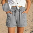 thumbnail image 2 of LUOGENLI Shorts Athlétiques pour Filles Rouges Shorts Décontractés pour Filles avec Poches Mode Confortables Taille Élastique Été Jeu (Gris Taille 10-11 Ans), 2 of 7