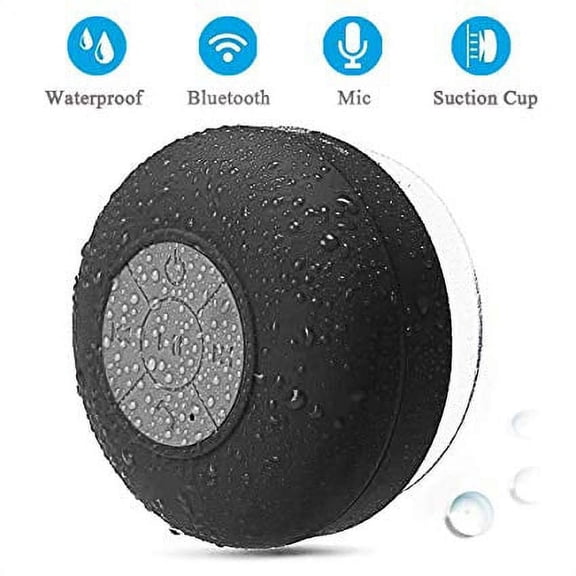 Waterproof Bluetooth Shower Speaker with Suction Cup and Build-in Mic Speakerphone