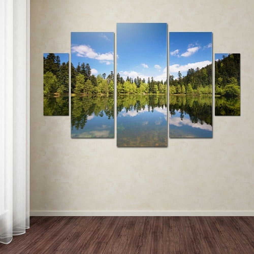Trademark Fine Art "Lake Maix" Canvas Art Set by Philippe Sainte-Laudy, 5pc Panel Set, 58" x 40"