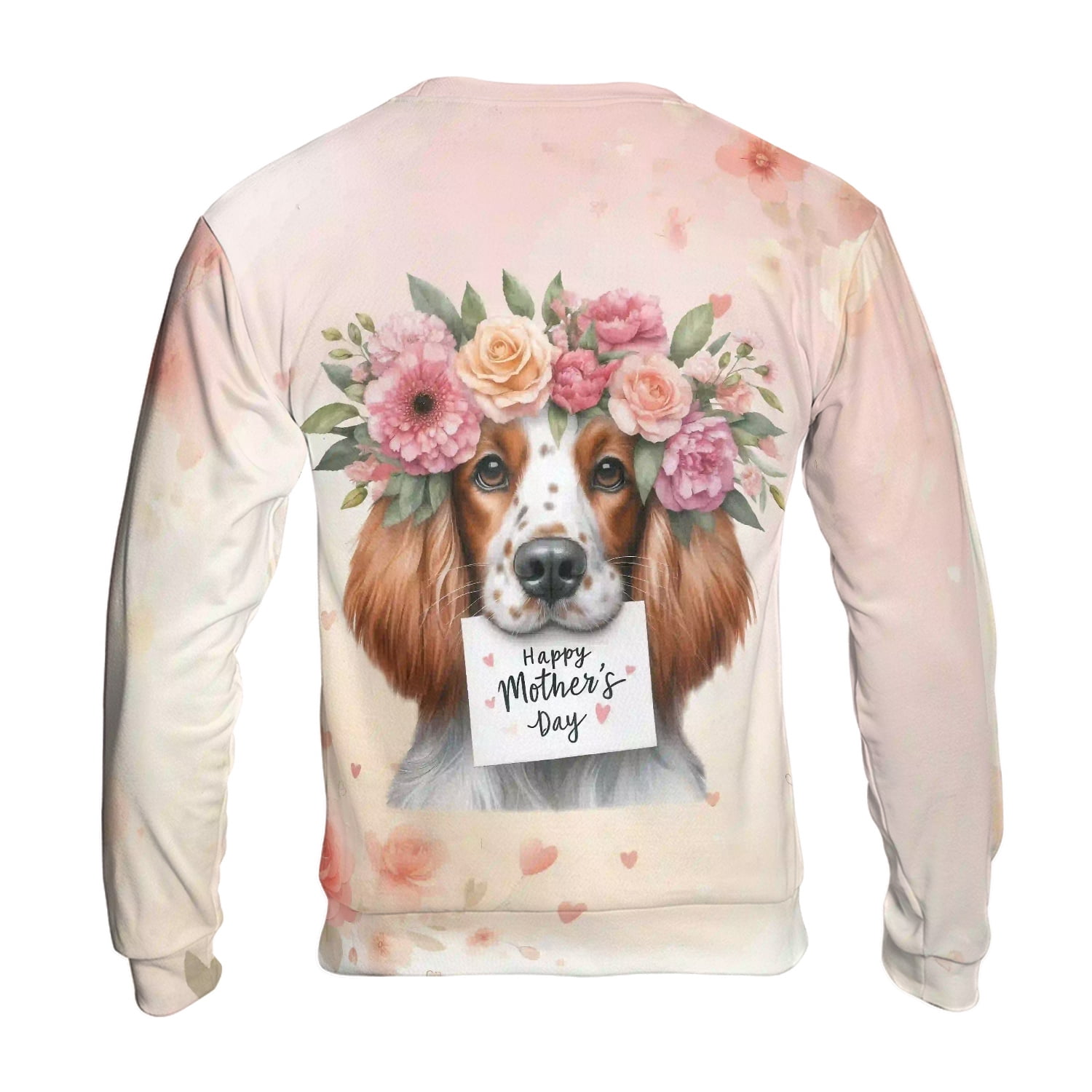 Happy Mother's Day English Setter with Flower Crown and Greeting Card All Over Print 3D Sweatshirt Unisex Merch Dog Lover - 13004