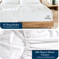 thumbnail image 2 of Casa Platino Juego de Sábanas de Algodón Individual XL – Ropa de Cama de Tejido Satén de 600 Hilos, Transpirable y Resistente a las Arrugas, 1 Plana, 1 Ajustable, 2 Fundas de Almohada – Blanco, 2 of 4