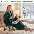 thumbnail image 5 of PAVILIA Emerald Green Women Robe Fleece Plush Soft, Fluffy Fuzzy Cozy Warm Lightweight Bathrobe, Shower Spa House Long Robe for Women, S/M, 5 of 8