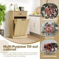 thumbnail image 3 of Magic Union Tilt Out Fluted Laundry Hamper Cabinet, 11 Gallon Hidden Laundry Hamper, Wooden Trash Can Cabinets with Drawer, Modern Garbage Can Cabinet for Bathroom, Kitchen, Living Room, 3 of 8