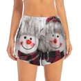 thumbnail image 2 of Qekee Christmas Snowman With Hat for 2 in 1 Flowy Running Shorts for Women High Waisted Gym Tennis Shorts Double Layer Shorts with Pocket, 2 of 9
