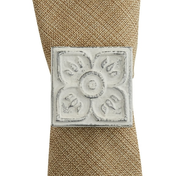 Park Designs Distressed Tile Napkin Ring Set of 4