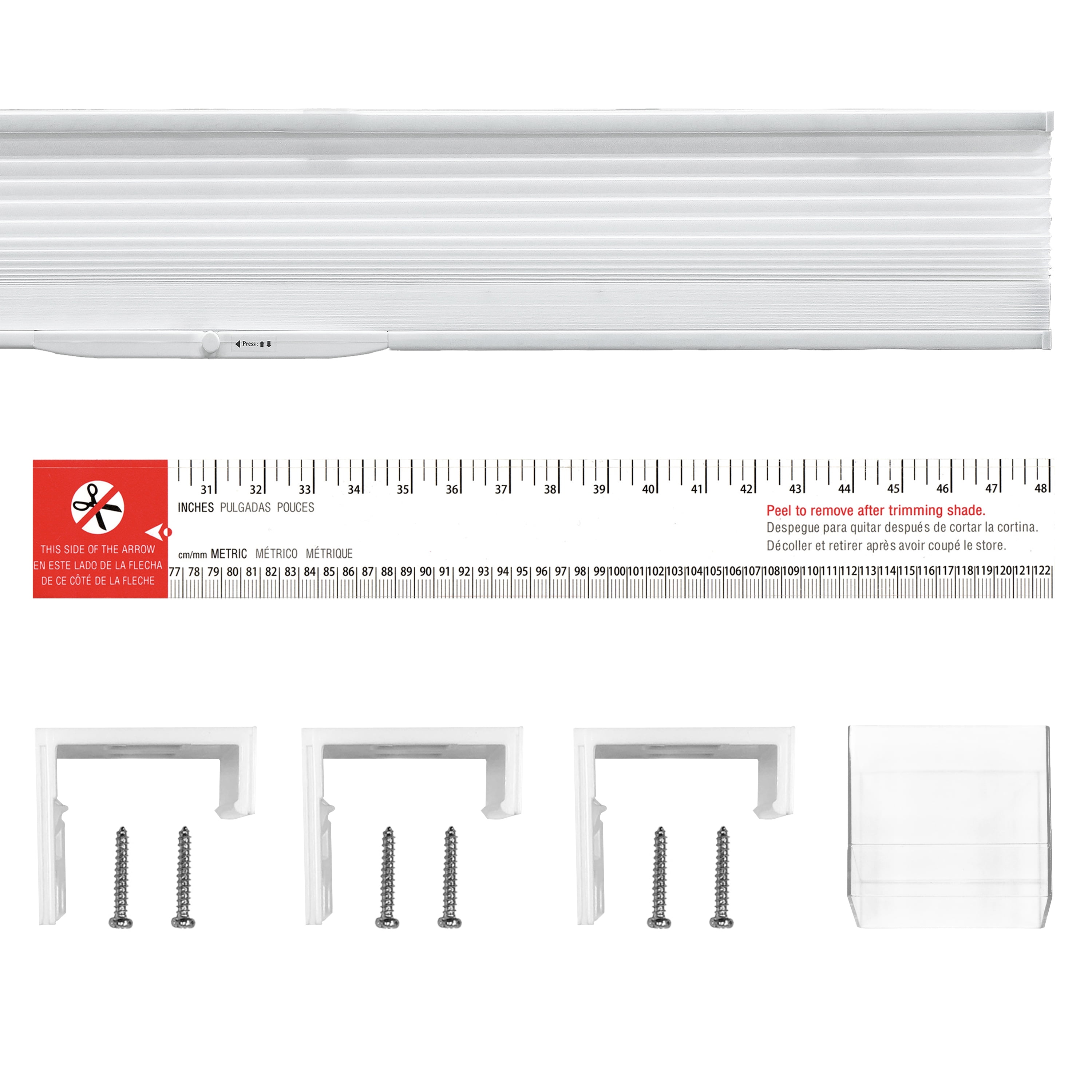 Lumi Room Darkening Cordless Honeycomb POP Shades, White, 39" W x 64" H