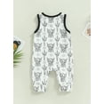 thumbnail image 5 of Bagilaanoe Newborn Baby Girl Boys Jumpsuit Print Sleeveless Bodysuit 3M 6M 9M 12M 18M Infant Ribbed One Piece Romper, 5 of 8