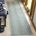 thumbnail image 3 of SAFAVIEH Courtyard Robert Striped Indoor/Outdoor Runner Rug, Light Grey/Aqua, 2'3" x 12', 3 of 10