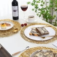 thumbnail image 2 of Dining Table Set Of 6 Gold Round Dining Table Placemats, Non-slip Woven, Heat Resistant, Metallic Placemats For Table Decoration, Centerpiece, 38 Cm, 2 of 4