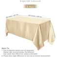 thumbnail image 2 of 1 Pack Champagne Satin Tablecloth 102 x 58 Inch Overlay Satin Table Cover Rectangle Bright Silk Tablecloth Smooth Fabric Table Decoration for Wedding Banquet Party Events, 2 of 7