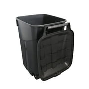 Hyper Tough 45 Gallon Wheeled Heavy Duty Plastic Garbage Can, Attached Lid, Black