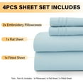thumbnail image 4 of Lux Decor King Size Sheet Set, 4-Piece Plain Soft Microfiber – Deep Pocket King Bed Sheets, Includes 1 Fitted Sheet, 1 Flat Sheet, 2 Pillowcases, Blue, 4 of 10