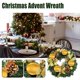 thumbnail image 5 of Christmas Candle Rings Centerpiece Decoration Candle Candle Holder Advent Wreath for Wedding Party New Year Xmas Ornaments, 5 of 5