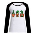 thumbnail image 4 of Womens St. Patrick's Day Tops Blouses Short Sleeve Lover Heart Graphic Petite Tops for Women,Black,L, 4 of 5