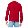 thumbnail image 2 of Yellow Rooster Men's Casual Long Sleeve Jersey Ribbed Cuffs Cotton Tee Red L, 2 of 6