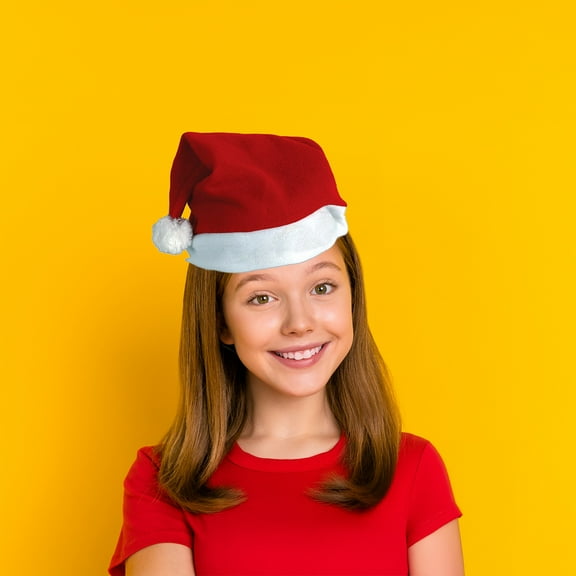 Party Central Pack of 12 Red and White Plush Santa Christmas Hat Costume Accessories - One Size