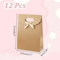 thumbnail image 2 of 12 pc Rectangle Paper Gift Bags Ribbon Bowknot Decorated Candy Tote for Birthday Wedding Silver 14.5x6x21cm, 2 of 6