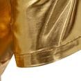 thumbnail image 5 of Ceisia Men's Fashion Shiny Nightclub Short Sleeve Shirt Solid Color Lapel Collar Button Down Disco Party Top Gifts for Father, 5 of 9