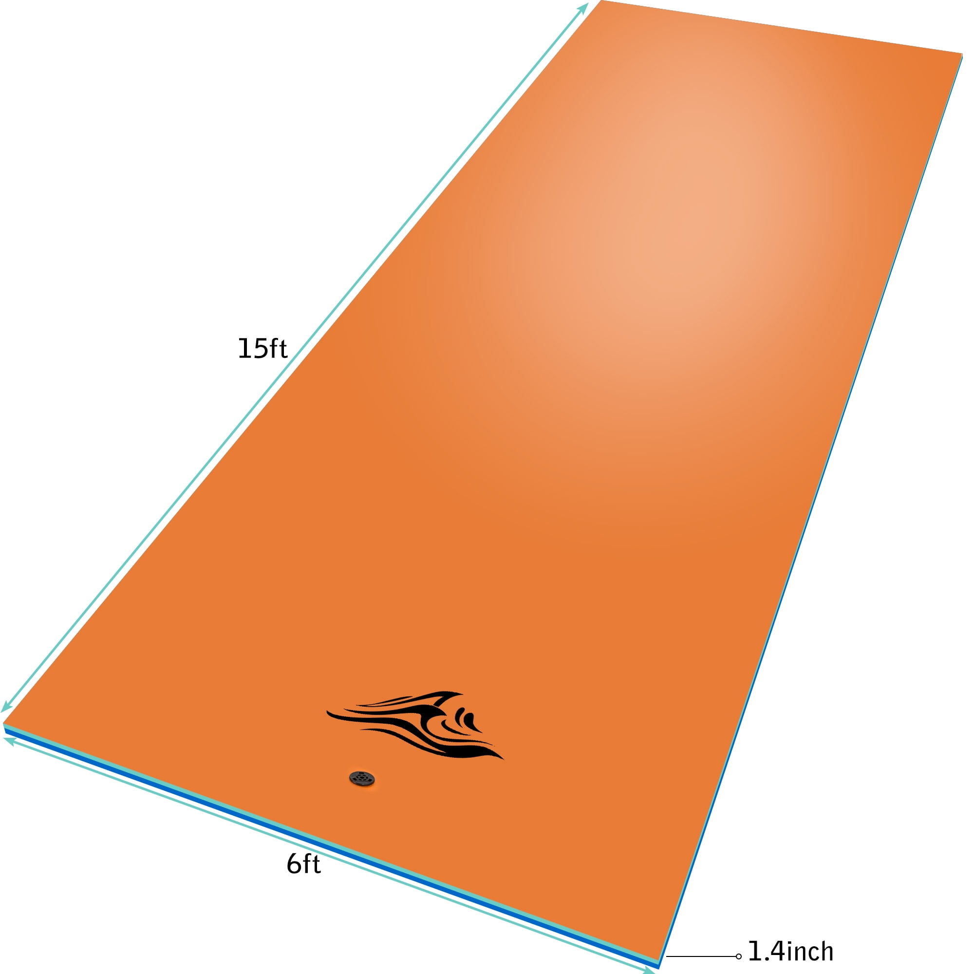 CIPACHO 3-Layer XPE Floating Water Mat with Storage Straps, 15' x 6', Orange CIPACHO 3-Layer XPE Floating Water Mat with Storage Straps, 15' x 6', Orange