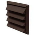 thumbnail image 1 of 4 In. Fresh Air Intake Vent, Removable Screen, Brown Plastic - 604B, 1 of 2