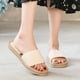 thumbnail image 1 of Verano damas imitación paja zapatillas moda plana playa chanclas zapatos Wmkox8yii  hj789, 1 of 8