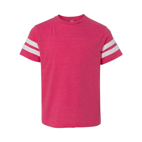 Youth Football Fine Jersey Tee, XL, Vintage Hot Pink/ White