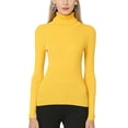 thumbnail image 1 of UKAP Ladies Tunic Blouse Long Sleeve Jumper Top Solid Color Knit Tops Slim Fit Work Sweater Ginger 2XL, 1 of 2