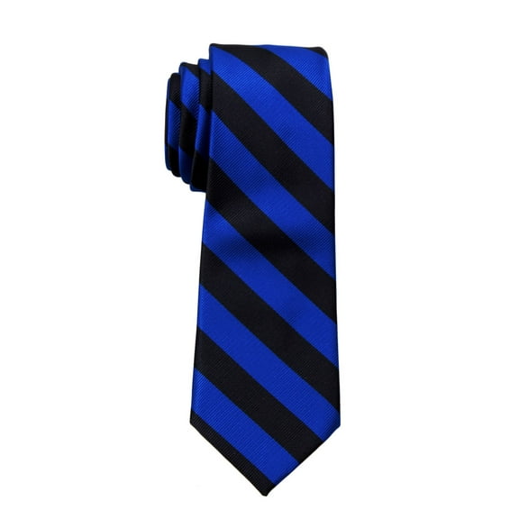 Boy's College Striped Necktie - Royal Black