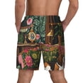 thumbnail image 2 of Lsque Mens Swim Trunks Dog On Floral Couch Pattern - Bathing Suit Compression Liner - Beach Swim Shorts Swimwear - (S-3XL) - Stretch Quick Dry -, 2 of 9