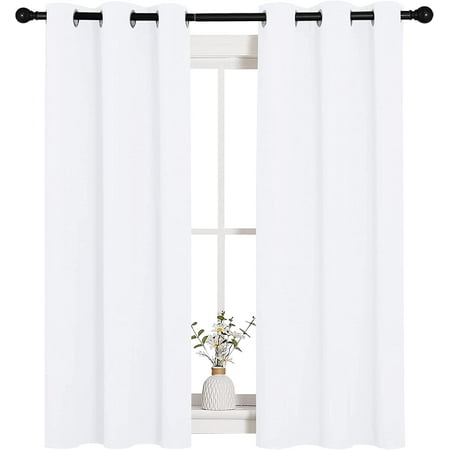 50 Light Blocking Curtain Panels For Bedroom Home Decoration Easy Care Solid Grommet Dries Ds Window Covering Kitchen 2 34 By 54 White Canada 50 Light Blocking Curtain Panels For, White Light Blocking Grommet Curtains