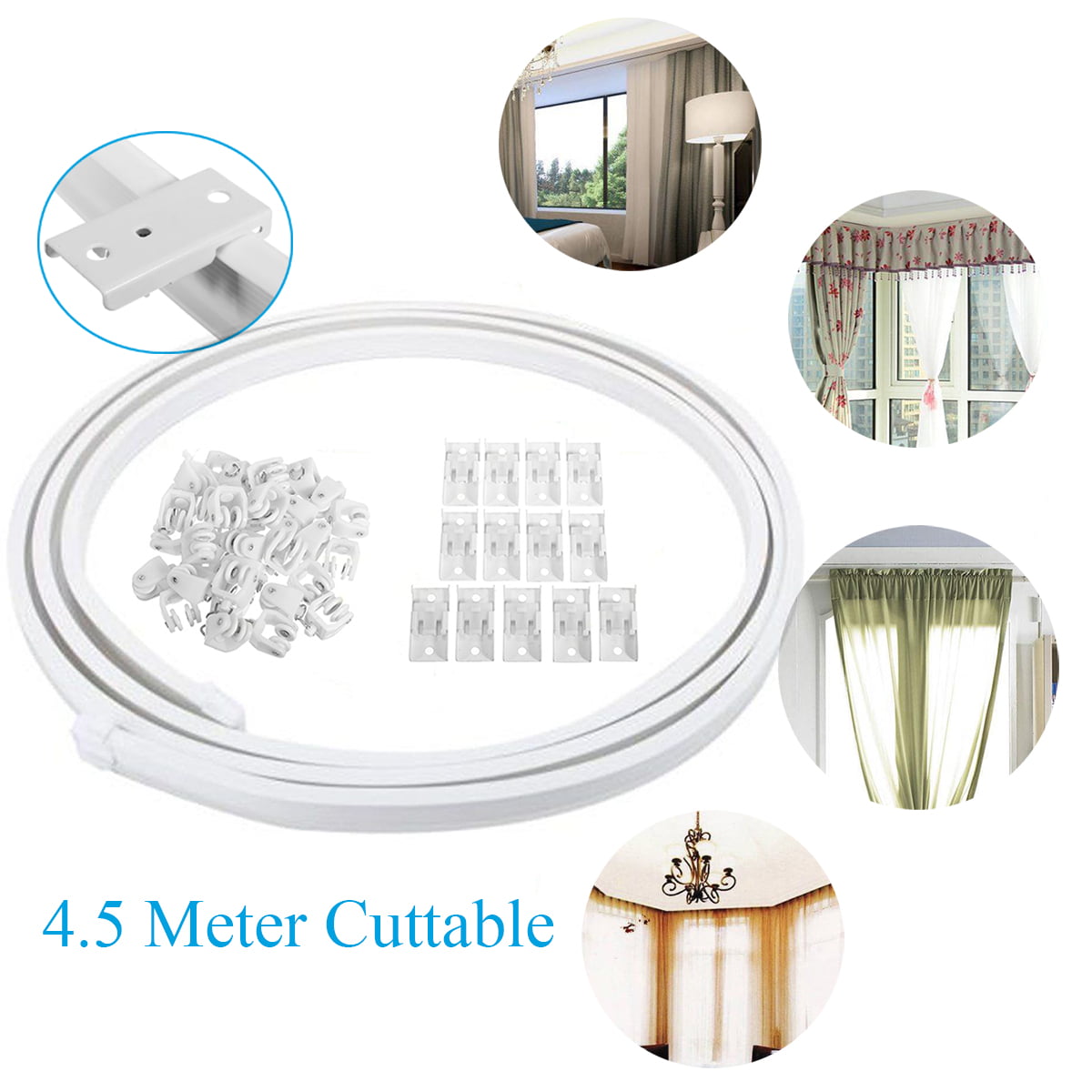 Bendable Metal Curtain Track for Straight or Bay Window
