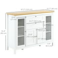 thumbnail image 3 of HOMCOM Buffet Bahut avec 2 Tiroirs et 3 Armoires de Rangement, Blanc, 3 of 10