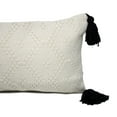 thumbnail image 2 of Ivory Boho Tribal Textured Tassels Throw Pillow (Case Only, Tassels Ivory Pillow 12"x20"), 2 of 3
