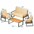 thumbnail image 6 of Aiho 4 Pieces Patio Furniture Set, All-Weather Outdoor Conversation Set with Coffee Table & Removable Cushions, Perfect for Patio, Garden, Yard, Beige, 6 of 10