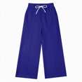 thumbnail image 4 of NOLDARES Girls Sweatpants Front Seam Drawstring High Waist Wide Leg Sweat Pants Baggy Causal Kids High Waisted(Navy,10-12 Y), 4 of 5