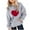 Gray, variant on CHEEREAM Hoodie Sweatshirts for Girls Soft Long Sleeve Pullover Cute Heart Print Shirt Size 3-14