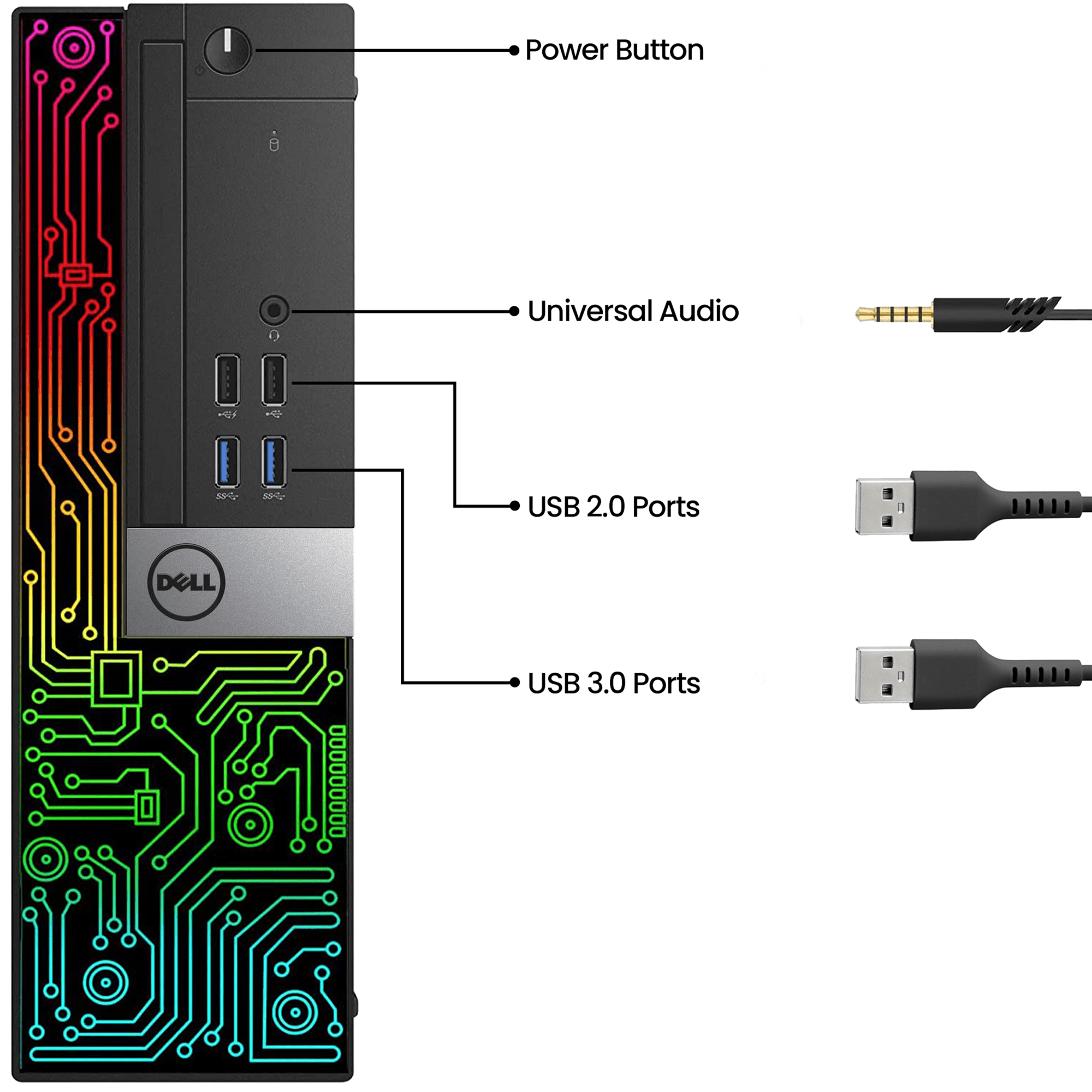 Dell OptiPlex RGB Desktop Computer PC, Intel i7 Quad-Core 6th Gen. Processor, 16GB Ram, 512GB SSD, 22 inch Monitor, Gaming Keyboard Mouse & Headset, WiFi, Windows 11 Pro