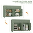 thumbnail image 2 of Homfa 55.1W'' 4-Doors 2-Drawers Farmhouse Storage Cabinet, Wood Sideboard with Adjustable Shelves for Kitchen Dining Room, Green, 2 of 7