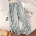 thumbnail image 6 of Wide Leg Pants Woman Casual Flowy Palazzo Trousers High Waisted Office Work Pants with Pockets, 6 of 6