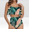 thumbnail image 4 of Qiopertar Clearance under $5 Women Print Strappy Back Set Two Piece Ruffled Bikini Swimsuits Set Saving Up To 90% Off Savings, 4 of 6